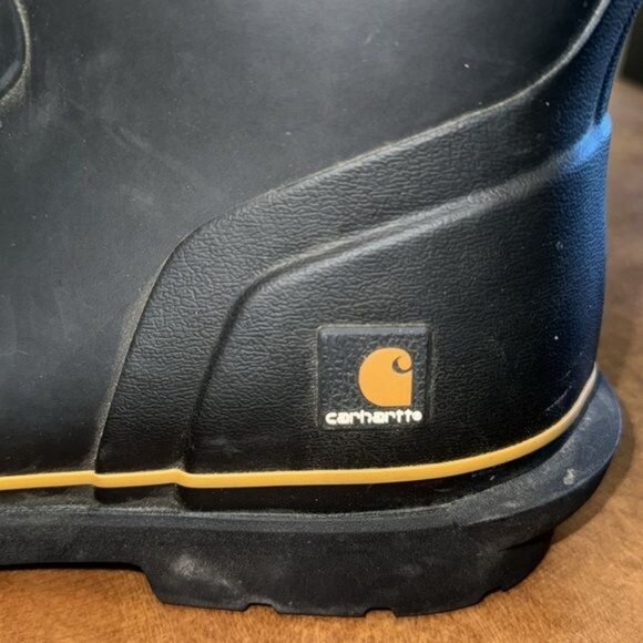 Carhartt Mens Waterproof Insulated Work Boots Size 14 Black Rubber & Neoprene - Picture 10 of 14